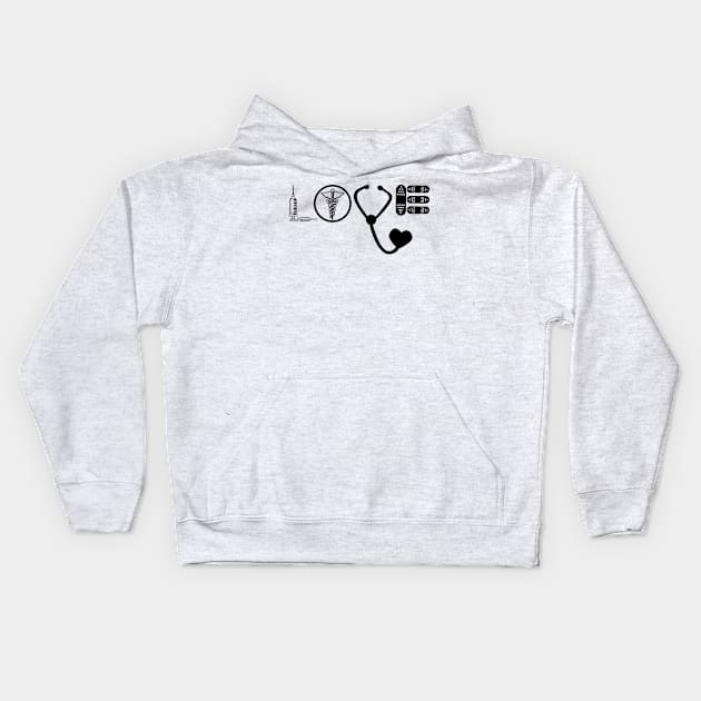 Love Nurse Kids Hoodie by animericans